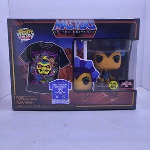 New FUNKO POP MASTERS OF THE UNIVERSE EVIL LYNN POP & TEE SIZE XL GITD TARGETCON